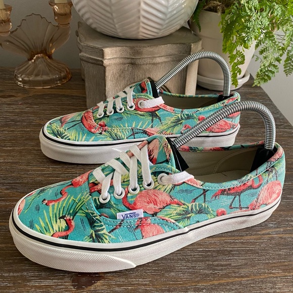VANS Van Doren Flamingo Low Skateboarding Shoes Lace Up Sneakers Turquoise Pink - Picture 2 of 12